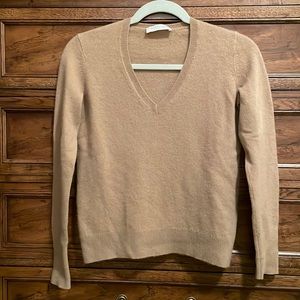 Everlane Tan Cashmere V-Neck Sweater XS